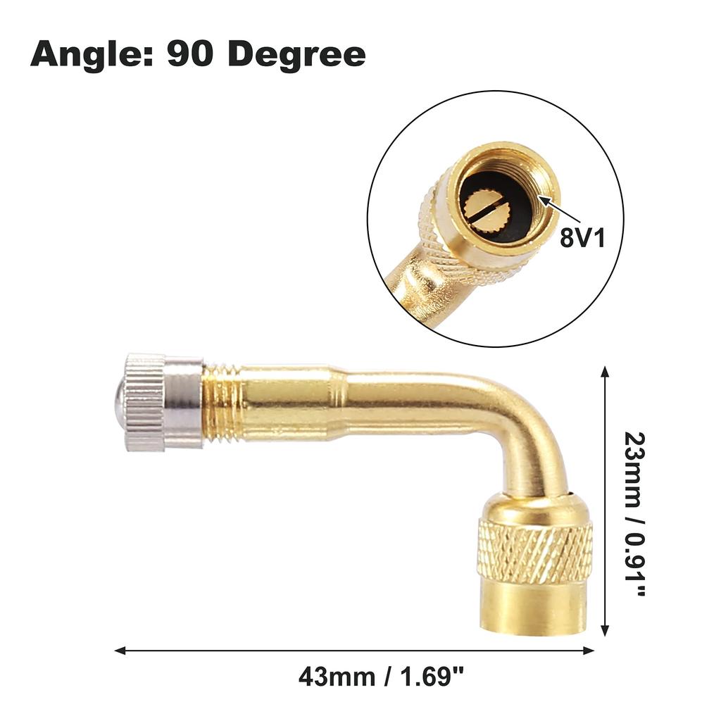 uxcell Valve Stem Extension Valve Stem Extender Stem Extension Adapter Vacuum Metal Car Motorcycle Gold Tone 3pcs 90 Degree