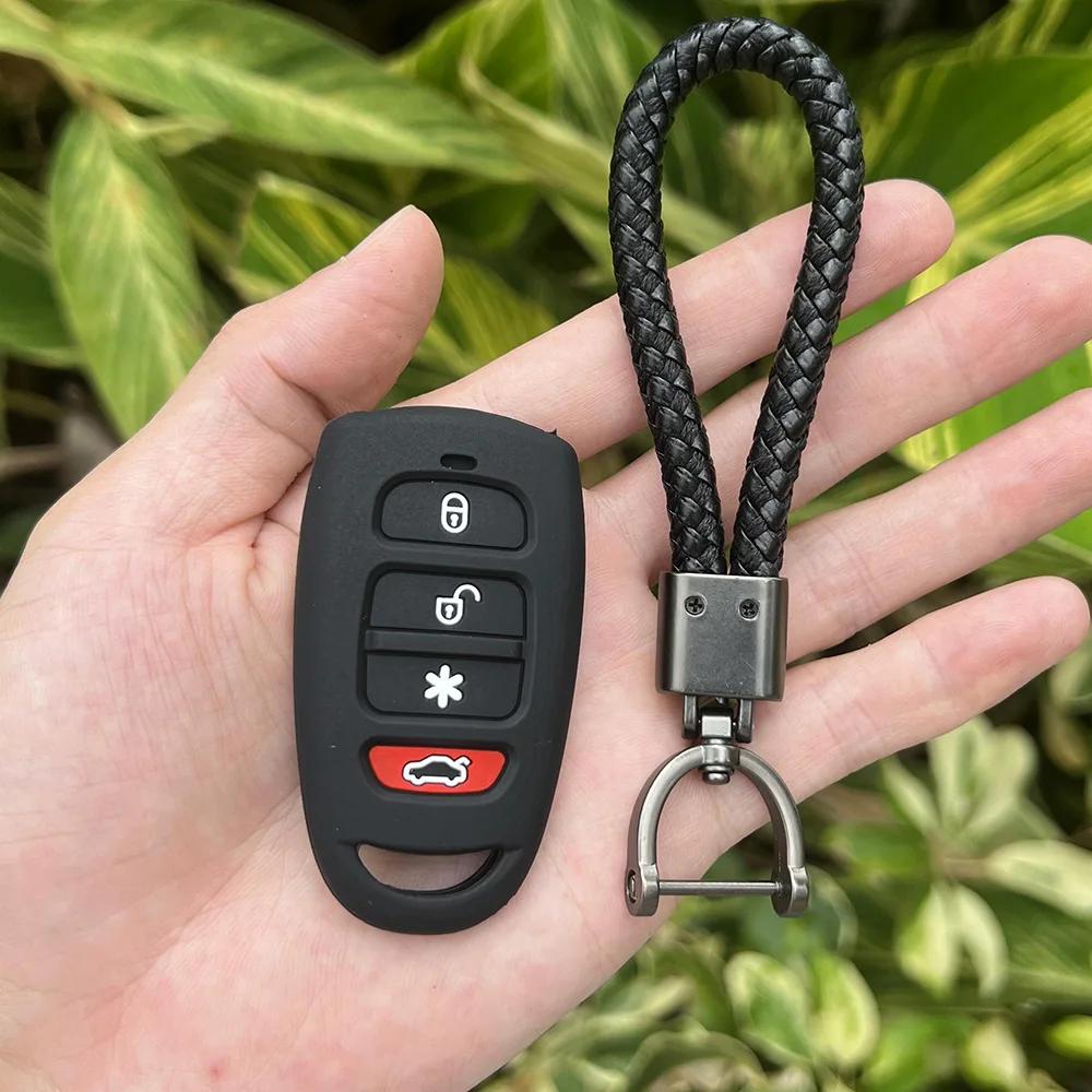 Silicone Car Key Case Cover For Hyundai Tucson Accent For Kia Sedona Mini Van Sorento Carens Sonata 5 Buttons Key Shell Holder