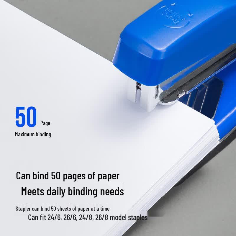 Deli Rotatable Metal Stapler, 50-Sheet Capacity (2-Pack)