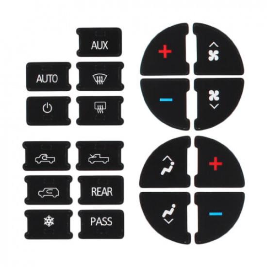 AC Dash Button Repair Kit Decal Stickers 19pcs For 2007-2010 Saturn Outlook