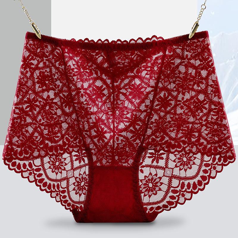 

Кружевное нижнее белье для женщин с высокой талией, приподнятые ягодицы, прозрачные, сексуальные, бесшовные, удобные, соблазнительные, сетчатые женские трусики с треугольными чашечками XL бордовый