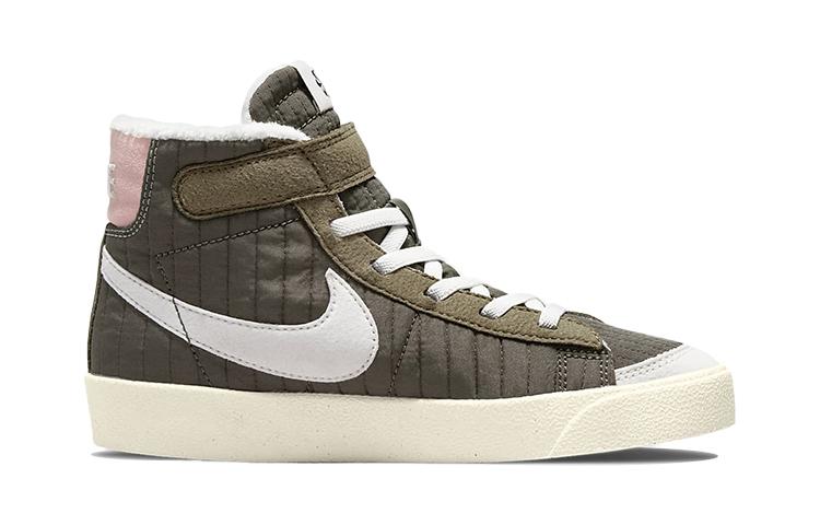 Nike Blazer '77 Fabric Recyclable Material Slip Resistant Abrasion Resistant Mid Top Skateboard Shoes Green Brown DO5217-331