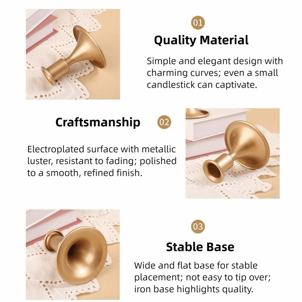 Iron Taper Candle Stand Retro Vintage Candlestick Holder Gold Taper Candle Stick  Home Decoration