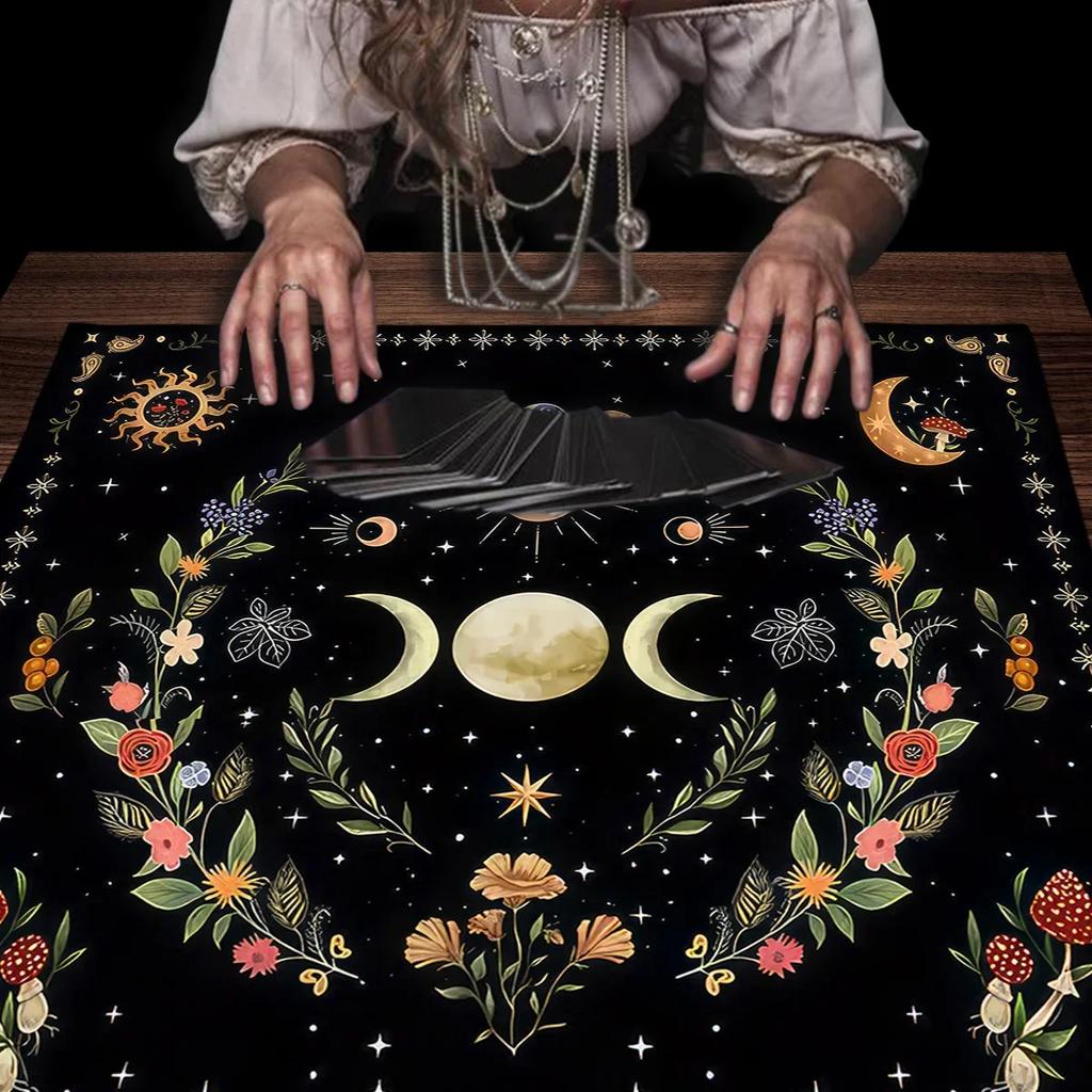 Tree of Life Tarot Card Tablecloth Divination Altar Cloth Tarot Mat Board Game Card Pad Home Decor Spiritual Oracle Card Pad