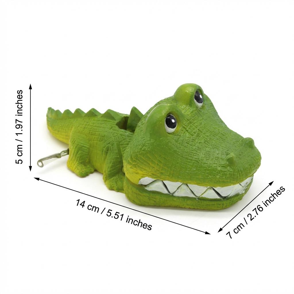 Resin Crocodile Ornament for Home Office Aquarium Decoration with Oxygen Pump Connection
