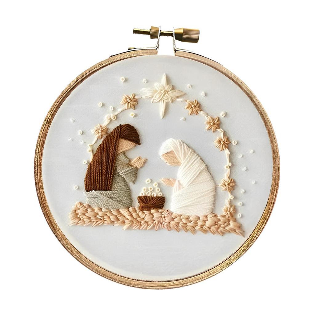 Christmas Embroidery Starter Kit Embroidery with Christmas Pattern Hand Craft for Beginners