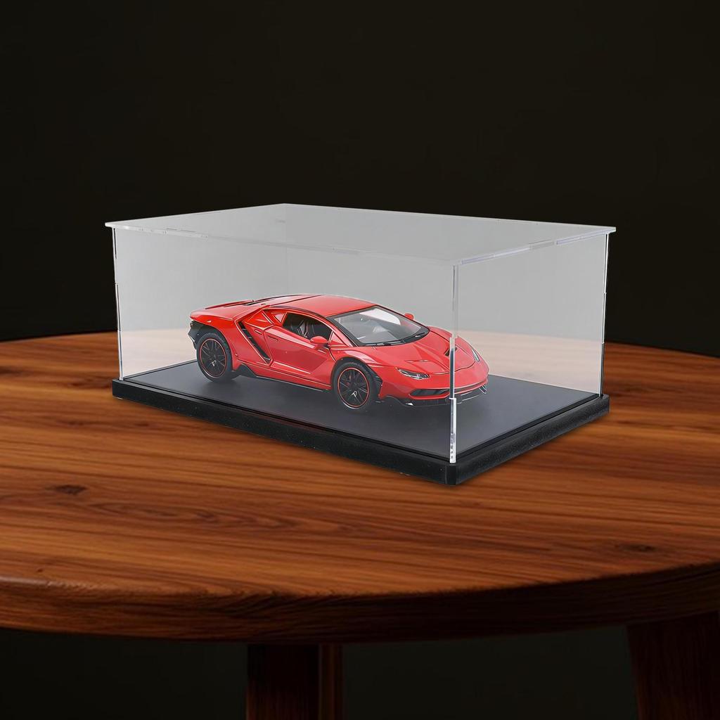 Acrylic Display Case Toy Car Storage Organizer Dustproof Showcase with Base for 1:32 Scale