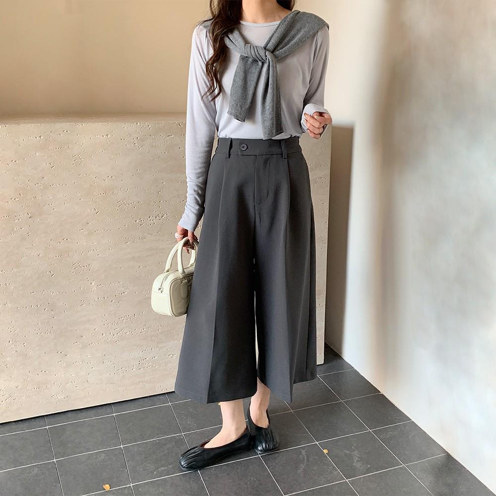 2026 Spring/Summer Wide-Leg Cropped Pants: Versatile, Fashionable, Simple Eight-Point Suit Pants