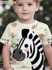 Boys Clothes Dinosaur Colorful Cartoon 3D Print Boys' T-Shirt Summer Short Sleeve Tops O-Neck Outdoor Casual Children's Clothing