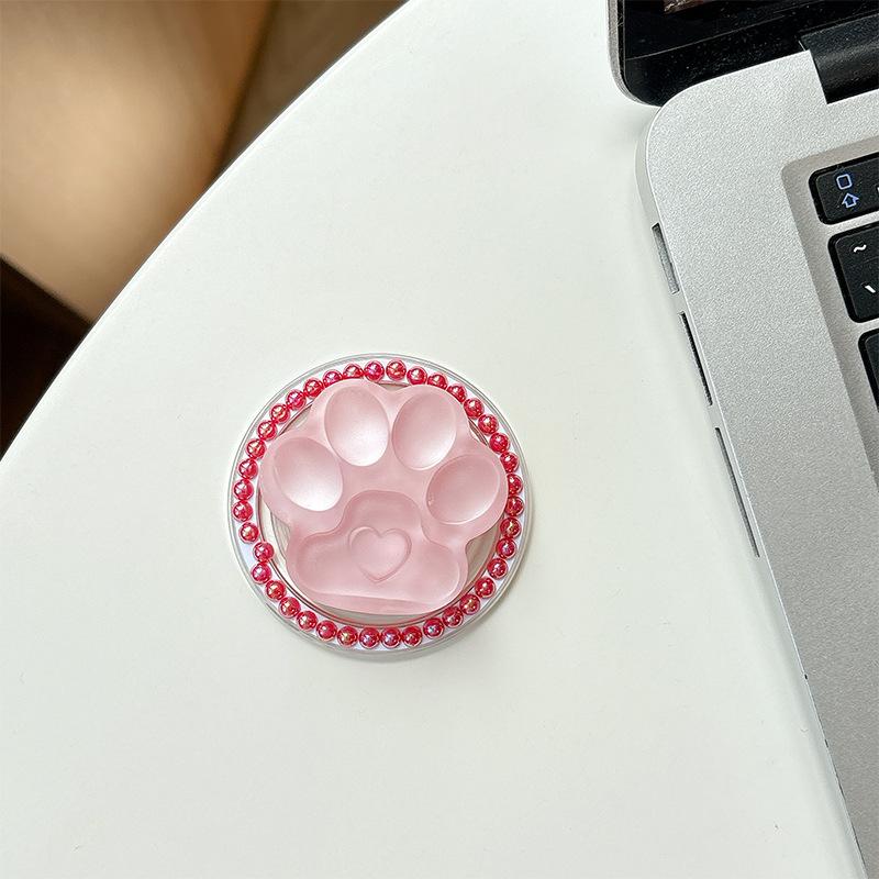 Perline Colorate Magnetico Supporto Airbag per Cellulare Zampa di Gatto Piccolo Fresco Semplice Anello Cuore di Ragazza