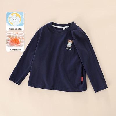Montecchio Girls' Bear & Puppy Embroidery Long Sleeve T-shirt