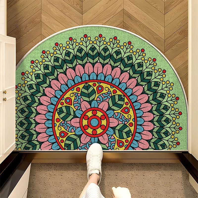 

VIKAMA Persian Semi-Circular Door Mat for Indoor and Outdoor Entrances, Kitchen Balcony Floor Mat, Home Decoration 40x60cm 16x24inch