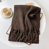Wool Scarf Autumn And Winter Solid Color Mohair Scarf High-End Thickened Warm Fringed Shawl