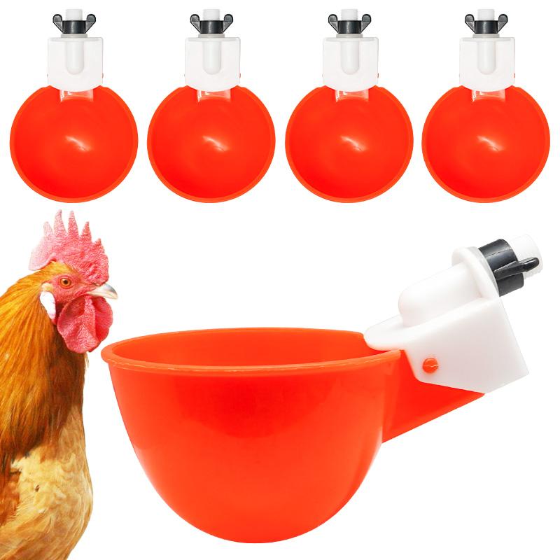 8Pcs Plastic Automatic Chicken Drinker Bowl Duck Drinking Cup Chicken Goose Feeder Poultry Bowls and Drinkers Cups Water Tools