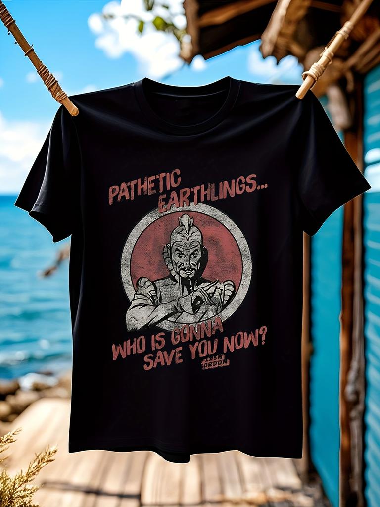 Flash Gordon Pathetic Earthlings Black Heather Tshirt