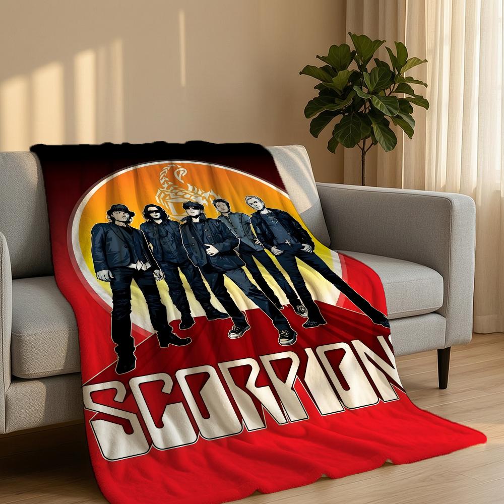 Rock S-Scorpionss Бросок Короткий Плюшевый Плед Мягкий Гипоаллергенный Многоцелевой для Дома Офиса
