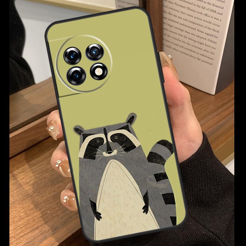 Cartoon Raccoon Case For OnePlus 15R 13R 13T 12R 15 13 12 11 10 Pro 10T Nord CE 3 4 Lite N20 N30 Nord 5 Cover