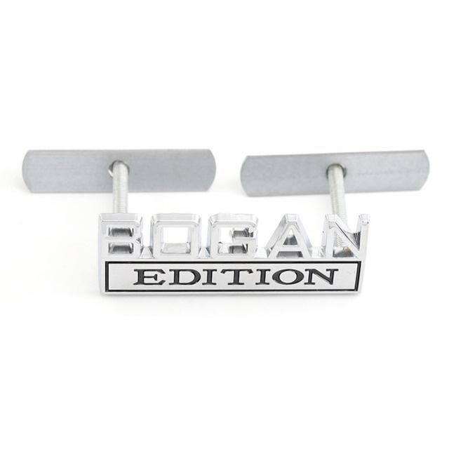 1Pc 3D Metal Bogan Edition Logo Car Front Grille Badge Side Fender Rear Trunk Emblem Sticker Decal