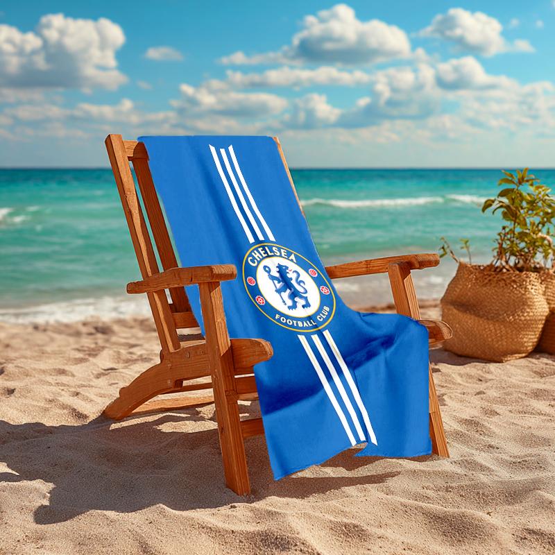 1pc C-Chelsea Beach Towel, Comfortable and Thick, and Swimming/Bath/Picnic/Camping Towel, Suitable for Seaside Beaches