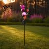 Weather Resistant Lawn Ornaments Solar Glass Cracked Ball Garden Light Butterfly Hummingbird Metal Unique Gift for New Home Stake Waterproof Outdoor