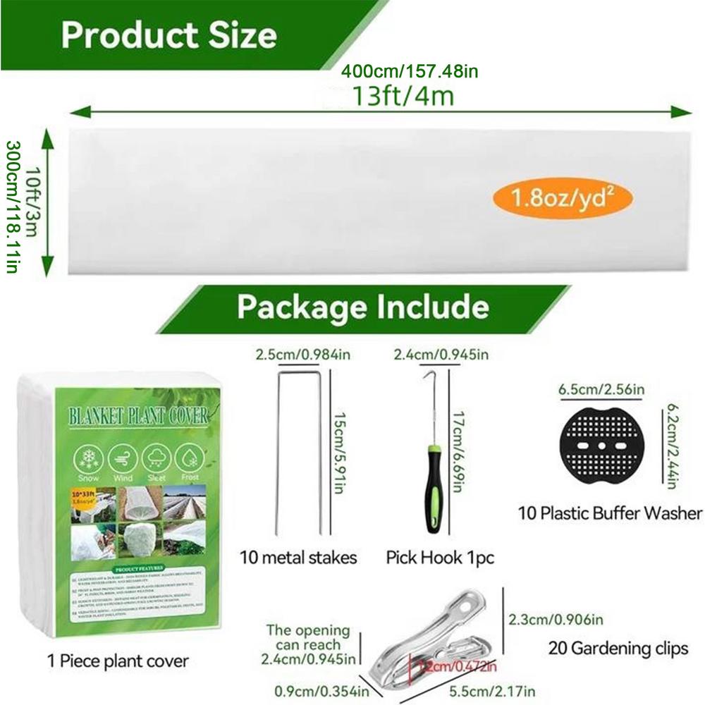 

Plant Anti-freeze Cover Set Winter Floating Tree Protector Reusable Non-Woven Frost Blanket For Greenhouses Trees Vegetables