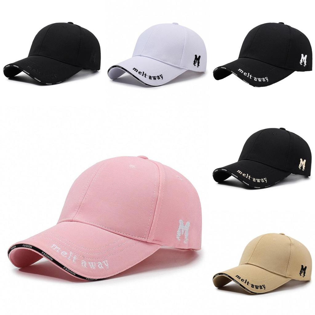 Embroidery M Letter Baseball Hat Outdoor Adjustable Sun Breathable Protection