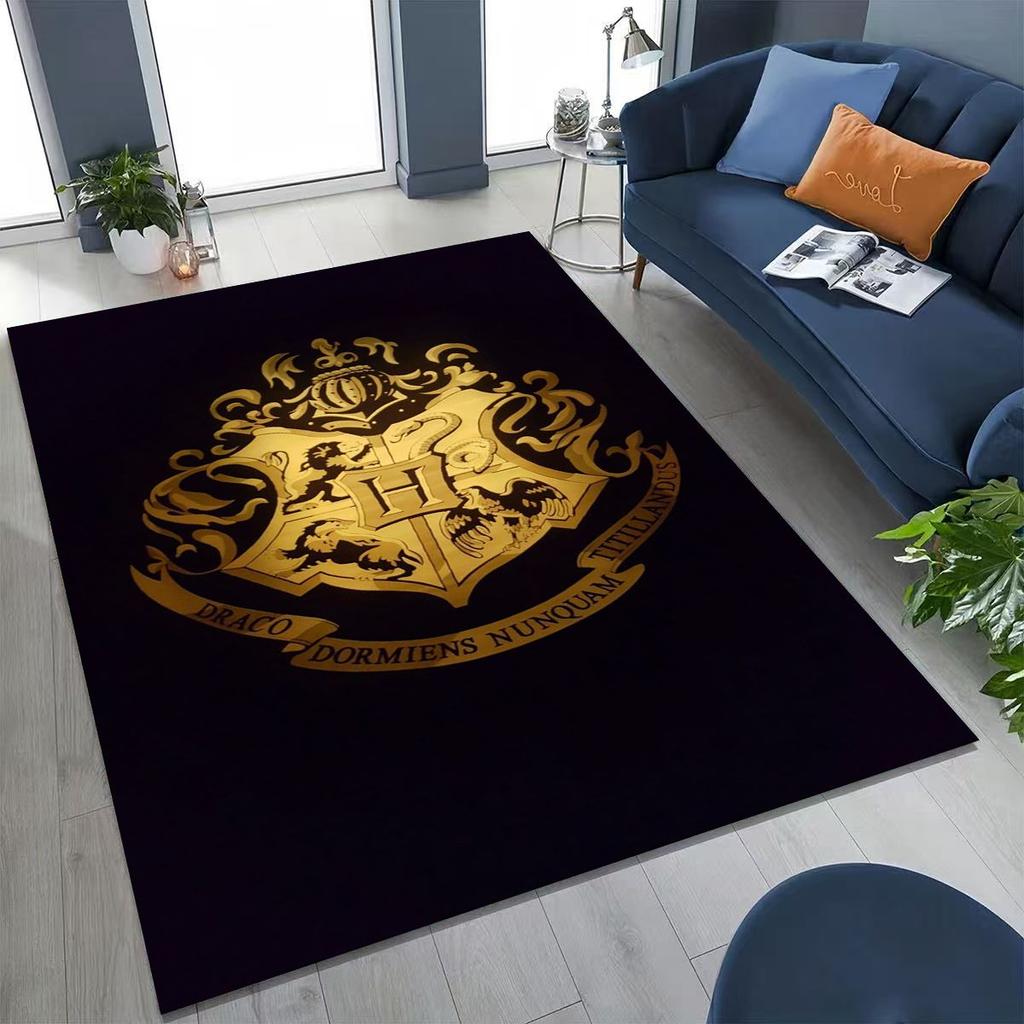 3D Cartoon H-Hogwarts Magic Sign Rug for Bedroom Living Room Sofa Home Doormat Decor, Large Kids Play Non-slip Floor Mat