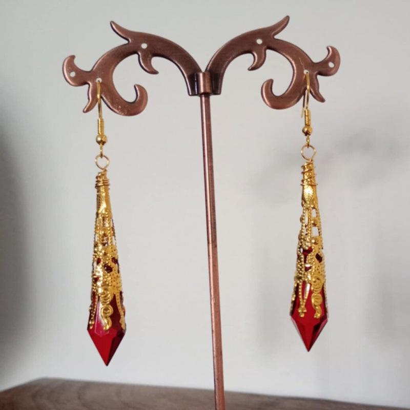 Retro Purple Victorian Gothic Halloween Earrings