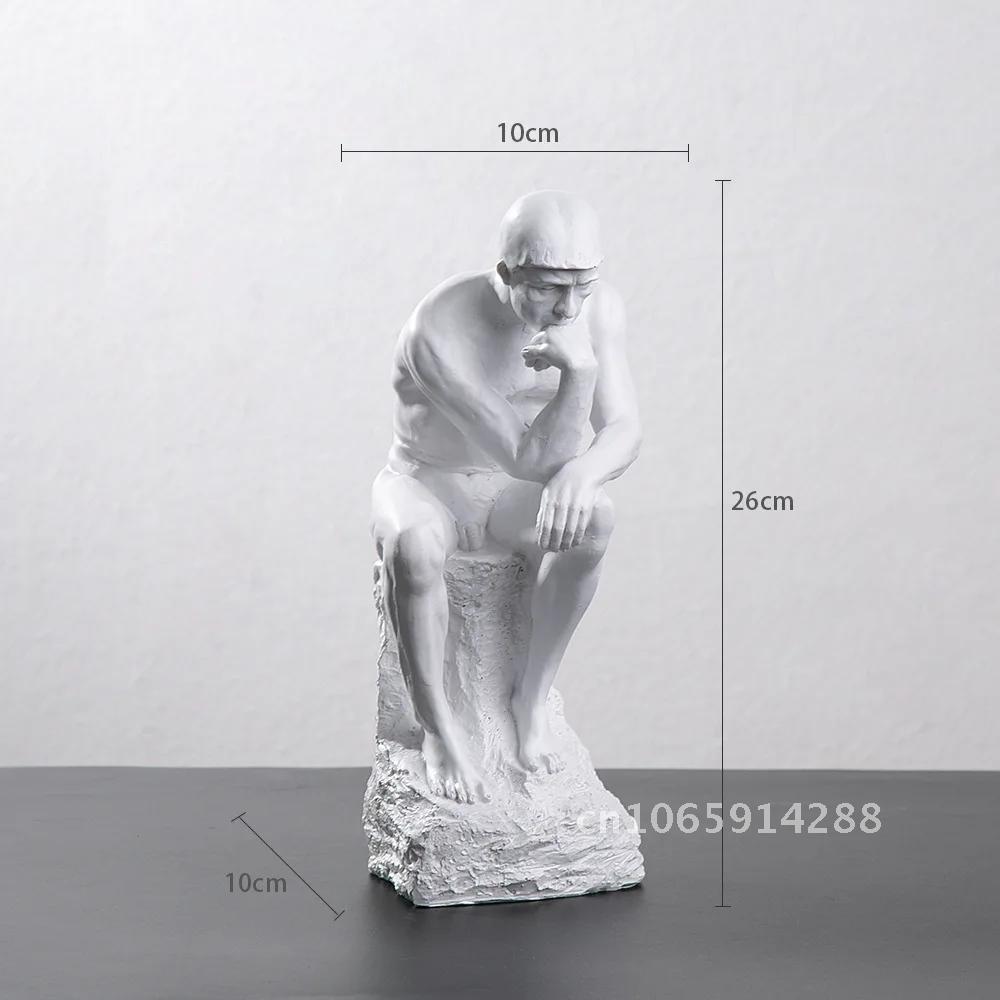 Rodin’s The Thinker Statue Resin Creative Figure Contemplator Decoration Room Living Home Sculpture Decor Room Study Office