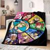 JoJo's Bizarre Adventure Cartoon Flannel Blanket, Printed Style for Beds and Chairs, Warm Bedding, Travel Picnic Use_LIAN