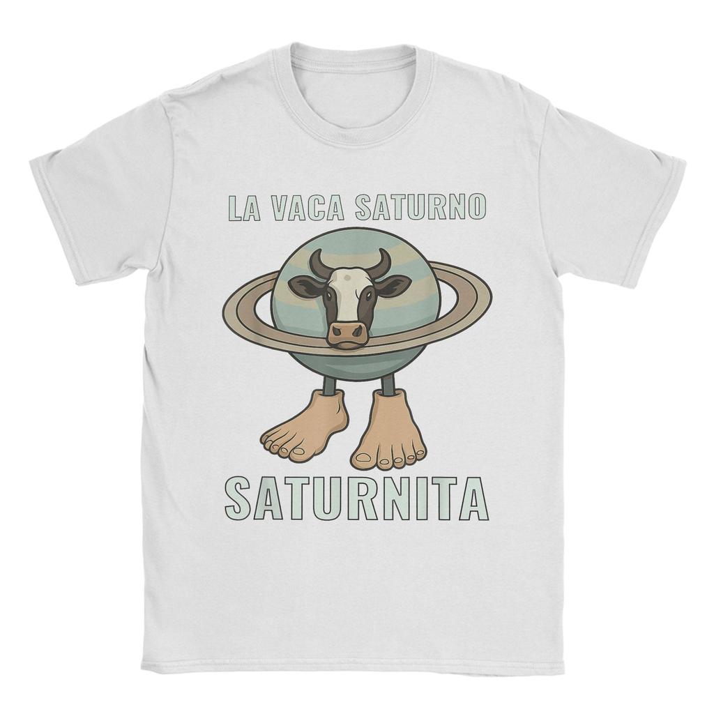 Oversized T-Shirt Summer Saturnita Cow Planet Meme Hipster T-Shirts  Cotton Tshirt for Men's Y2K Loose Short Sleeve Clothing