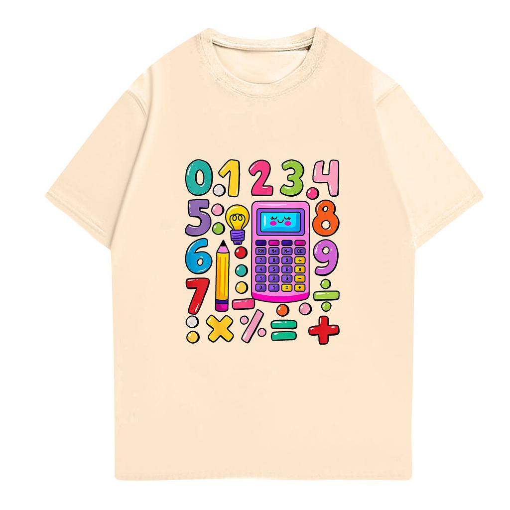 Dziecięca Koszulka z Nadrukiem z Krótkim Rękawem z Okrągłym Dekoltem Casualowa Wygodna Luźna Lekka