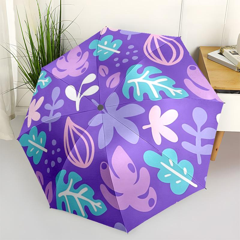 

1pc Floral Pattern Automatic Open/Close Folding Umbrella - Compact 8-Rib Design, Daily Use, Perfect Gift for Friends & Family yy251124225