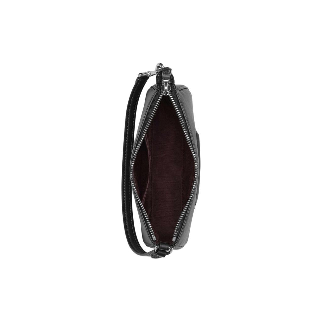 Coach Nolita 19 Signature Logo Reißverschluss Glattes Leder Schulter-Tragetasche Kleine Damen-Handtaschen Schwarz CR364-SVBK