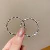 S925 Silver Needle Irregular Metal Statement Earrings for Women - Large Circle Design
