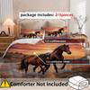 Sonnenuntergang Pferde Muster 3D Gedrucktes Bettwäsche-Set Luxus Heimtextilien Bettbezug Weich Bequem Polyester Bettdeckenbezug Kissenbezüge