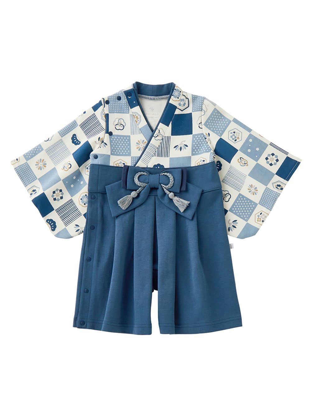 

Baby Japanese First 100th Day Navy [Mokumofu] Clothes, Hakama, Romper, Style, Formal, Boys, Girls, Eating, Celebration, 80, Темно-синій