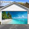 2D Bright Blue Sky White Sand Island Summer Holiday Garage Cover Photography Backdrop
