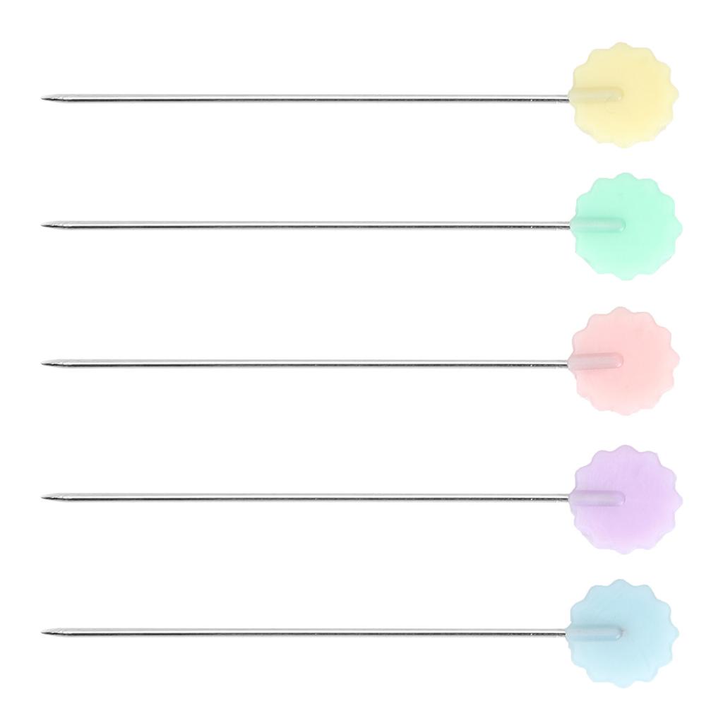 100pcs Flower Head Sewing Pins Flat Head Straight Quilting Pins for Sewing   Projects