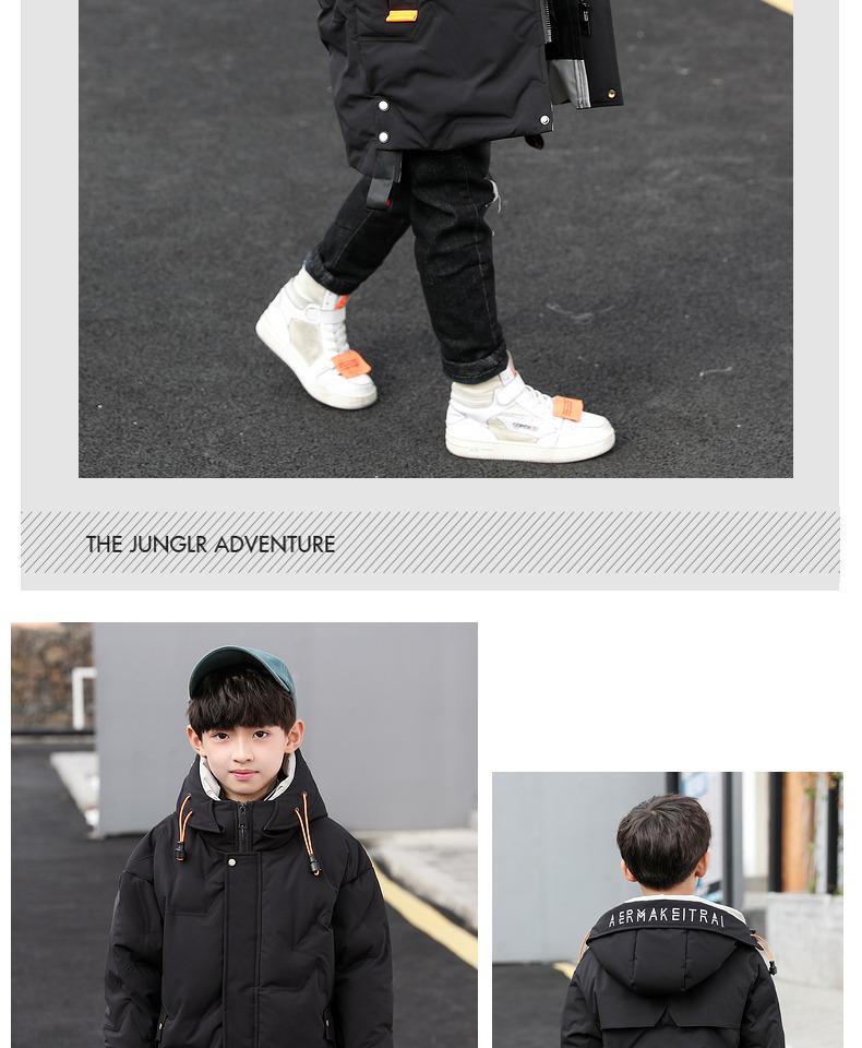 Boys' Winter Mid-Length Cotton Coat 2024 - Thick, Trendy Down Jacket for Kids