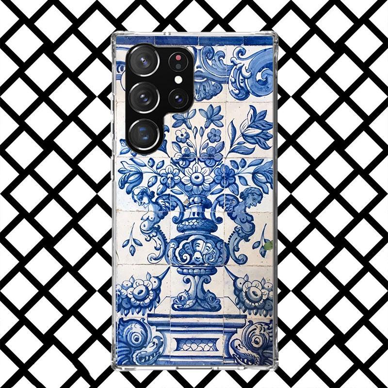 

Blue And White Porcelain Phone Case for Samsung Galaxy S26 S25 Edge S24 S23 Ultra S22 Plus S21 FE S20 + Soft Cover Print Fundas Samsung S22