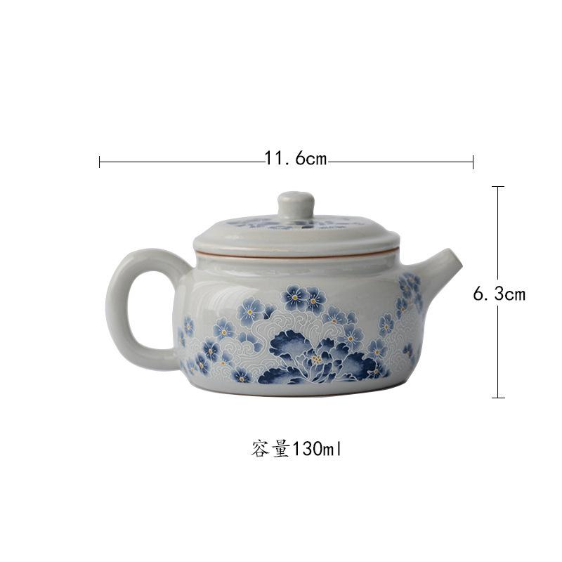 130ml Hand Painted Butterfly Flower De Zhong Teapot Creative Tea Infuser Pot Tea Brewing Kettle With Ball Hole Tea Set Ornaments