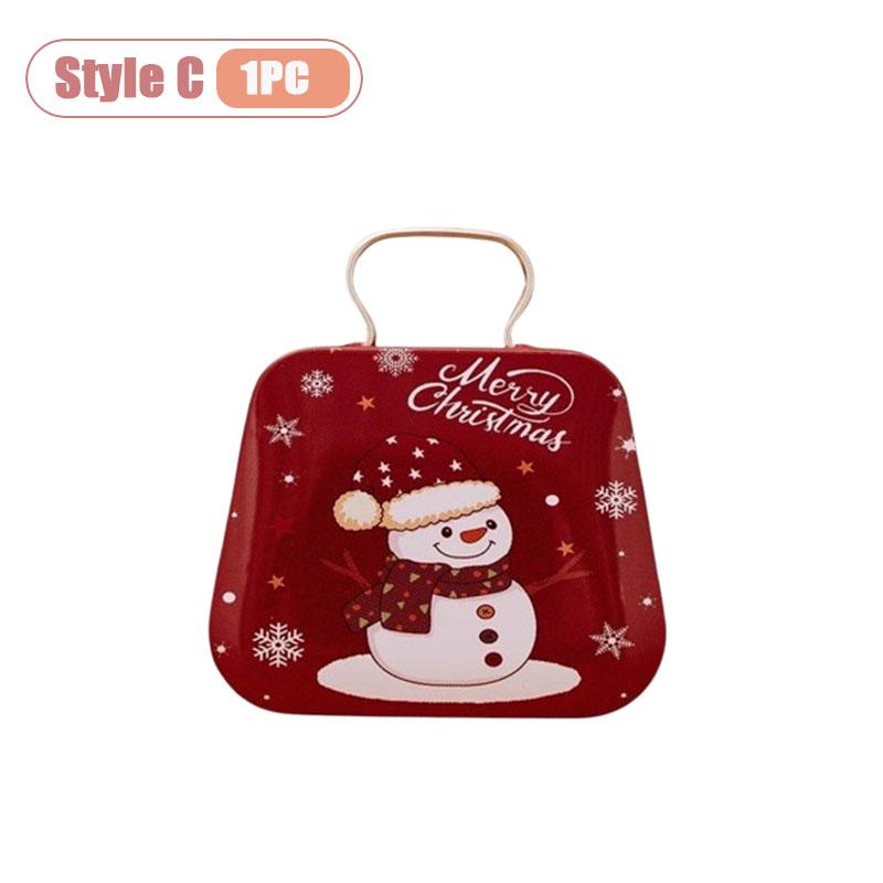 Mini Christmas Tin Candy Box Handbag Gift Box for Holiday Party Favors Gift Wrapping and Festive Table Center Decoration