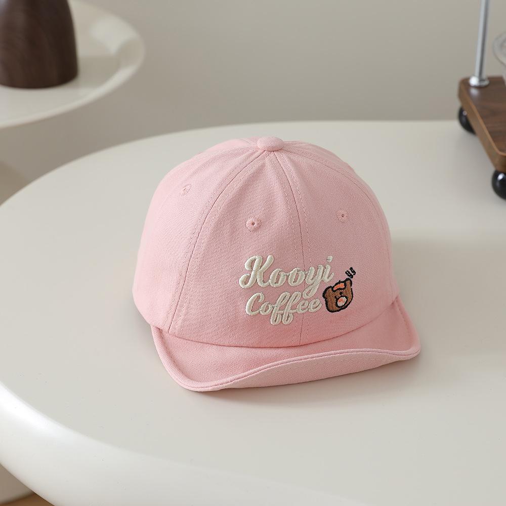

Baby Duck Tongue Sun Hat: Cute Cartoon Bear Design for Spring/Summer. Soft Brim for Infant Sun Protection. One Size рожевий