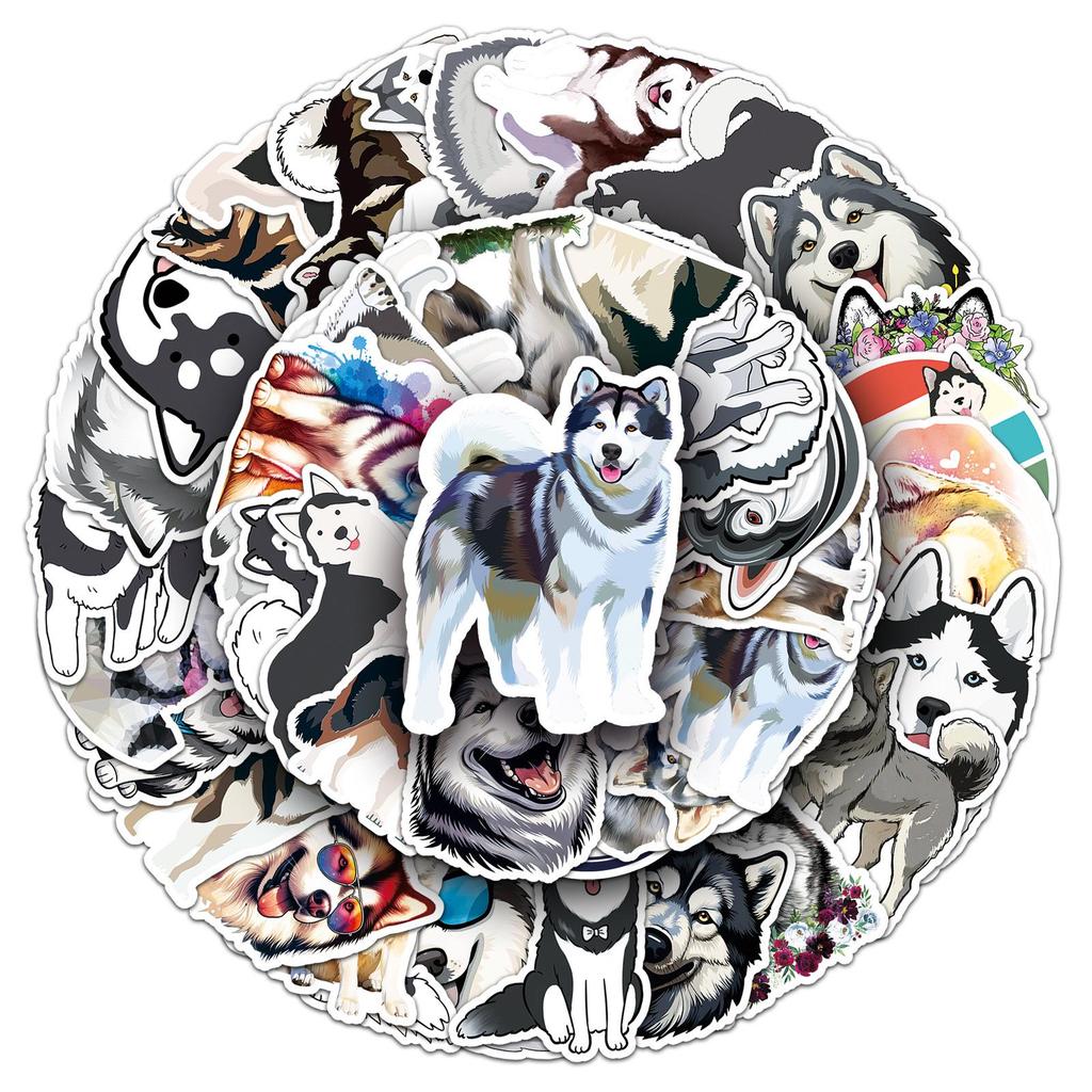 50 Alaska Graffiti Stickers: Personalized Cute Dog Cartoon for Phones, Water Bottles, and Laptops