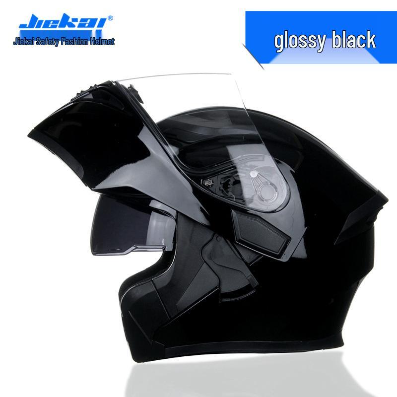 Jiekai Full-Face Flip-Up Motorcycle Helmet for Men & Women - Winter Electric Vehicle Safety Helmet