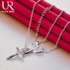 925 Sterling Silver Cross Pendant Necklace Fashionable Wedding Jewelry