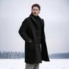 Men's European & American Wool Coat - 2025 Winter Fashion Trend, Mid-length, Single-breasted, European Size