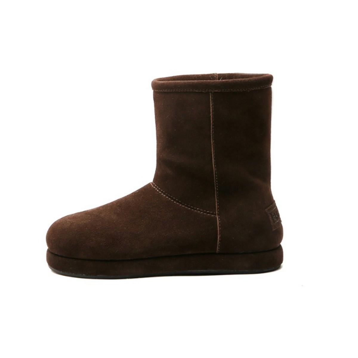 

Leopard print cowhide velvet snow boots women s 2025 winter new warm non-slip cotton shoes platform fashion medium tube short boots 40