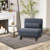 Single Sofa Chair Bed, Linen Fabric 3-in-1 Convertible Sleeper Chair with 5-Position Adjustable Backrest, 75cm Wide Seat, Pillow for Living Room